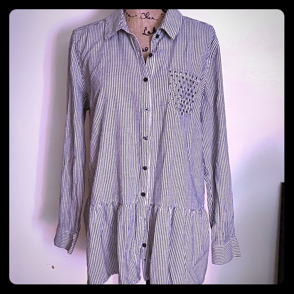 Route 66 Tops - Route 66 Vertical Strip Button Down Shirt